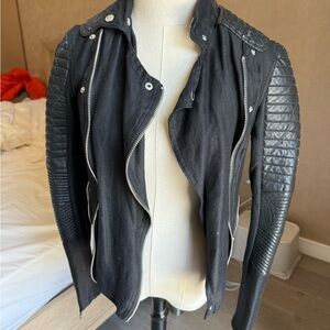 Blank NYC Black Quilted Sleeve Motorcycle-style Jacket